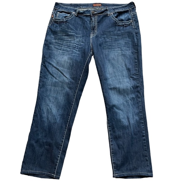 Jeans De Fleur Stretchy Skinny Jean with Embroidery‎ Back Pockets Size: 22 - Picture 1 of 8